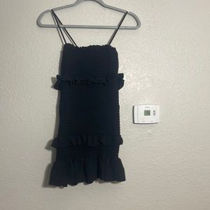 Black ruffle dress